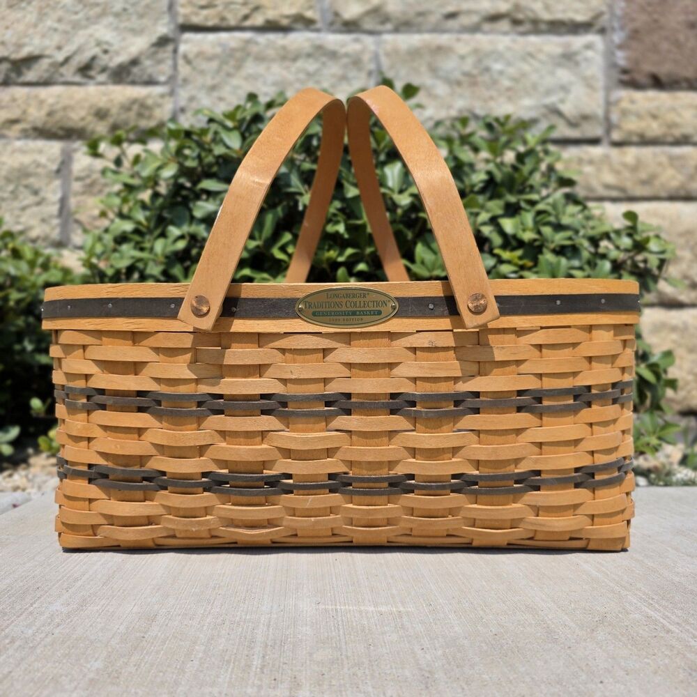 1999 Longaberger Traditions Collection Generosity Basket With Handles SBP